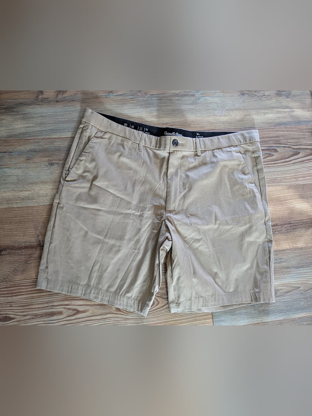 Goodfellow & Co Beige Tan Chino Shorts 9" Inseam Stretch Quick Dry Men's 42